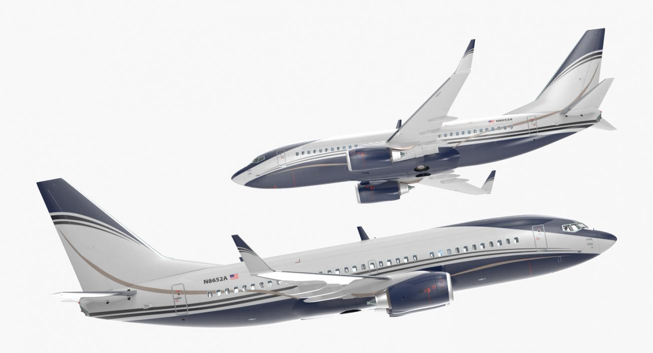 3D Boeing 737-700 with Interior Generic Rigged model