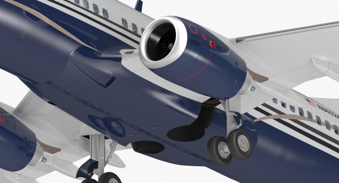 3D Boeing 737-700 with Interior Generic Rigged model