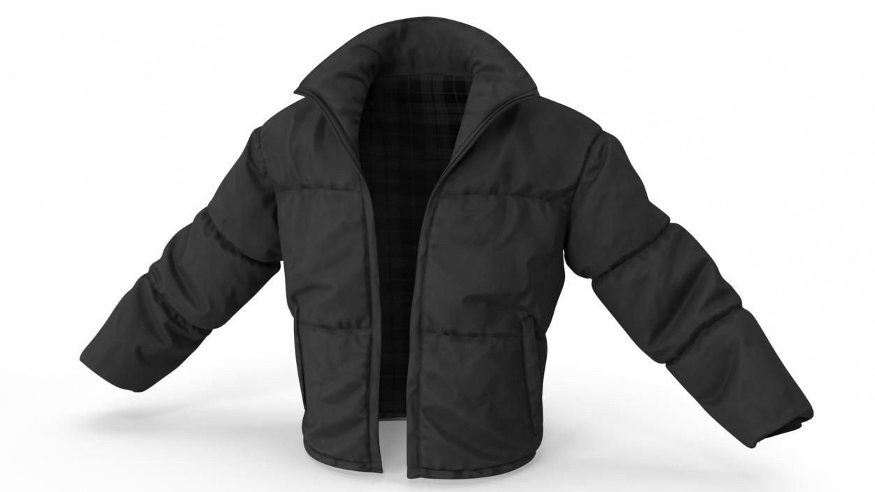 3D model Mens Jacket Oversized Black on Mannequin