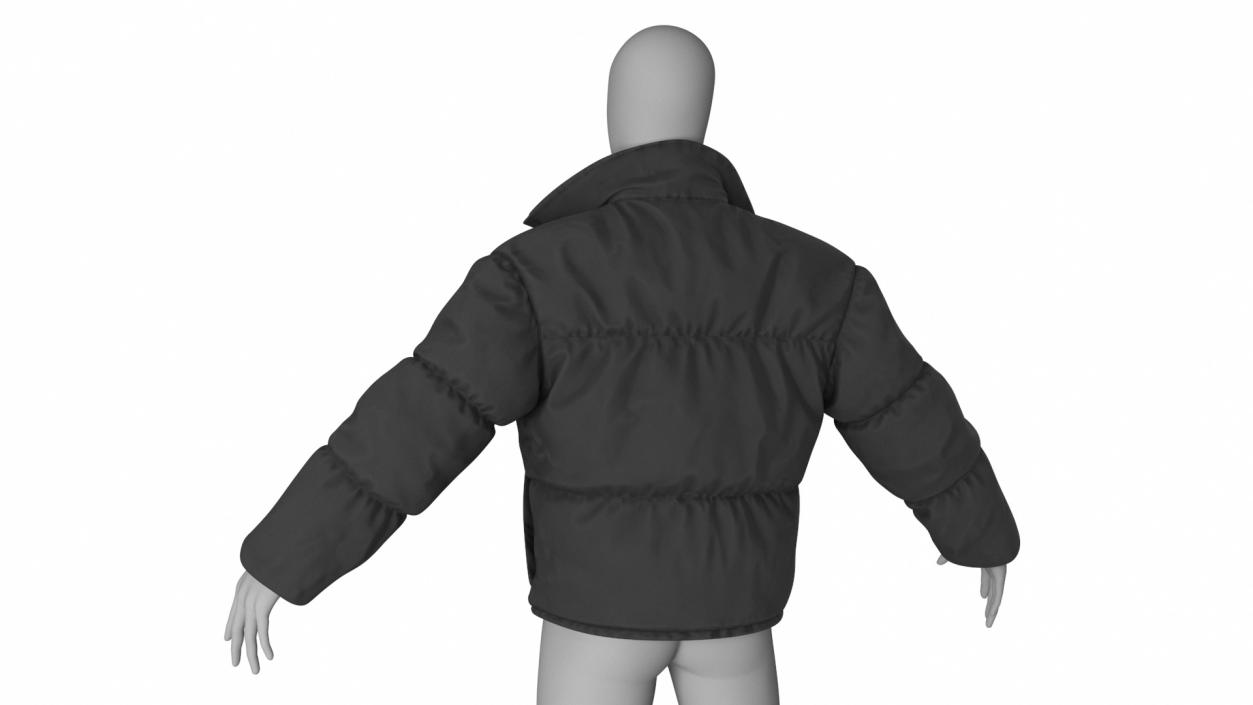 3D model Mens Jacket Oversized Black on Mannequin