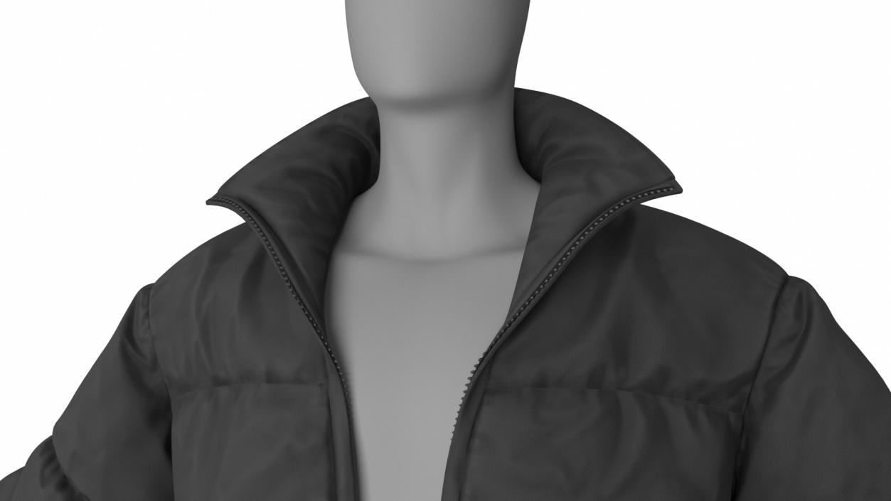 3D model Mens Jacket Oversized Black on Mannequin