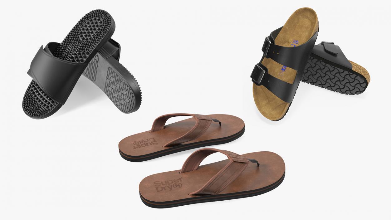 Men Sandals Collection 3D