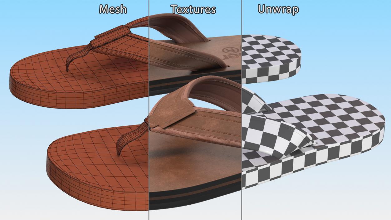 Men Sandals Collection 3D