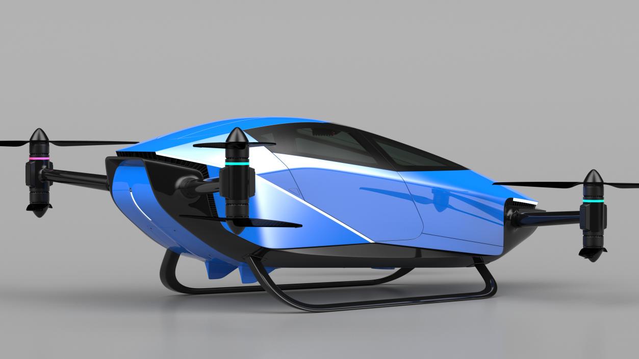 3D Flying Car for Two Seats Rigged