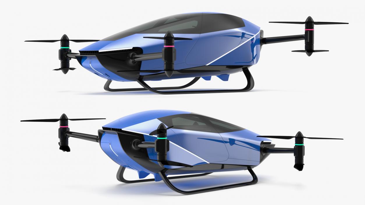 3D Flying Car for Two Seats Rigged