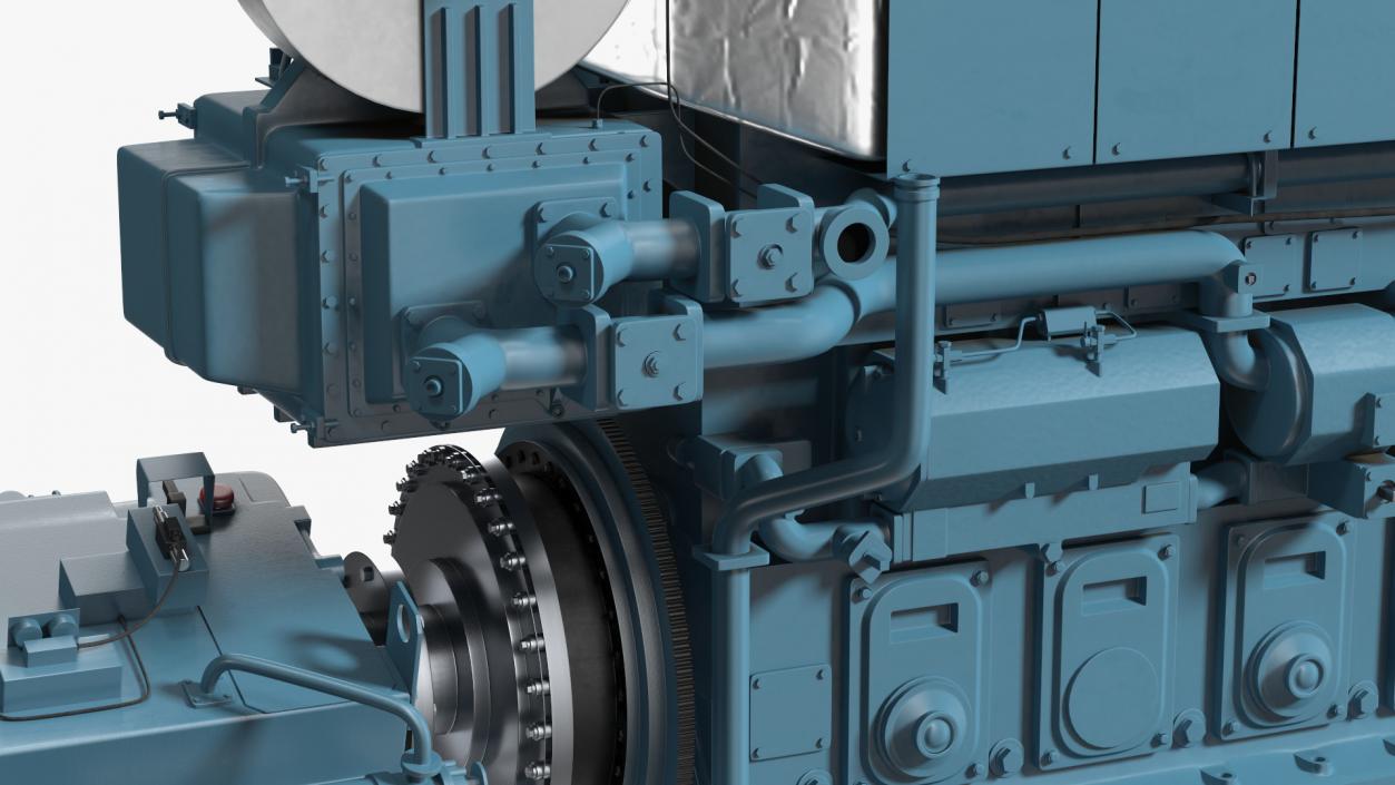 3D Marine Propulsion Engine Blue 2