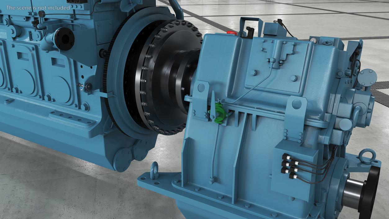 3D Marine Propulsion Engine Blue 2