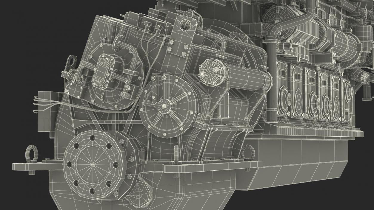 3D Marine Propulsion Engine Blue 2