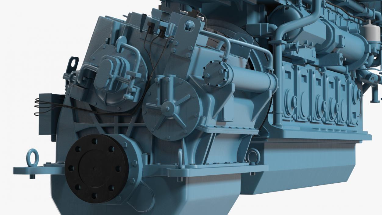 3D Marine Propulsion Engine Blue 2