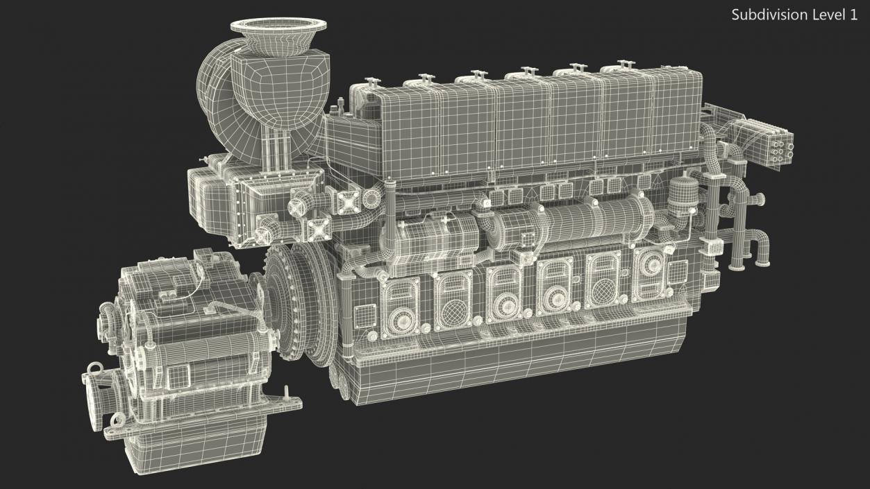 3D Marine Propulsion Engine Blue 2