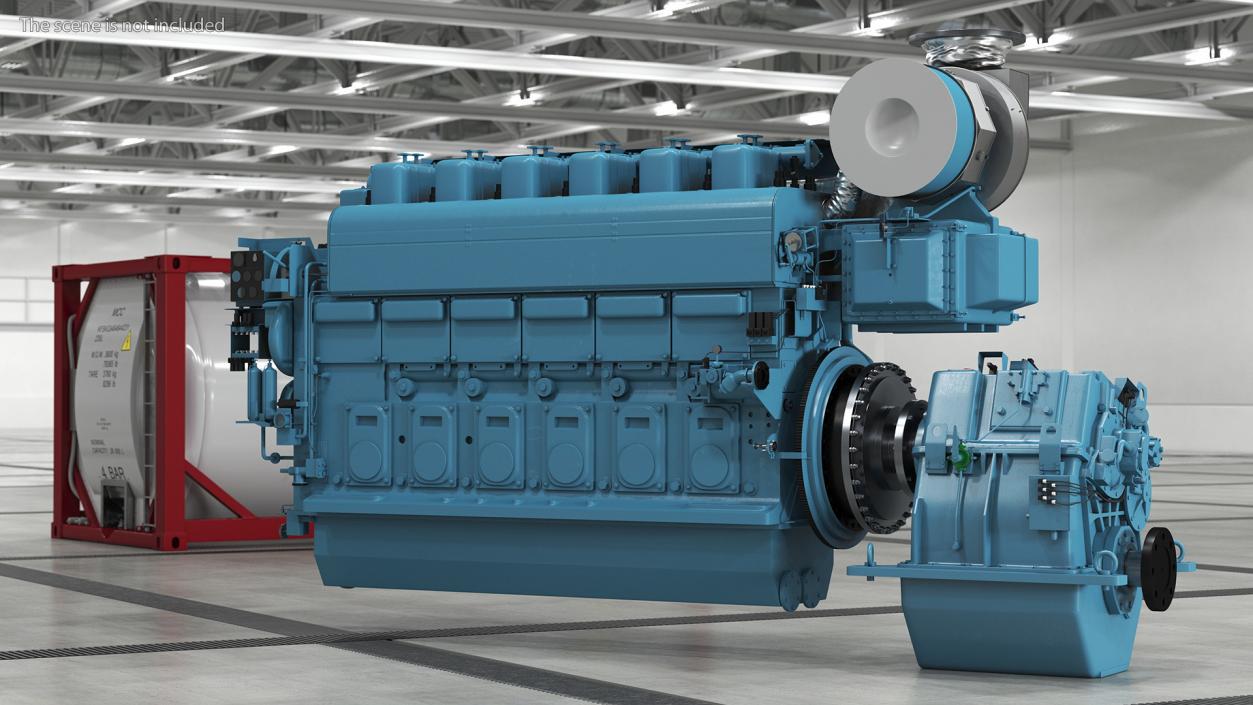 3D Marine Propulsion Engine Blue 2