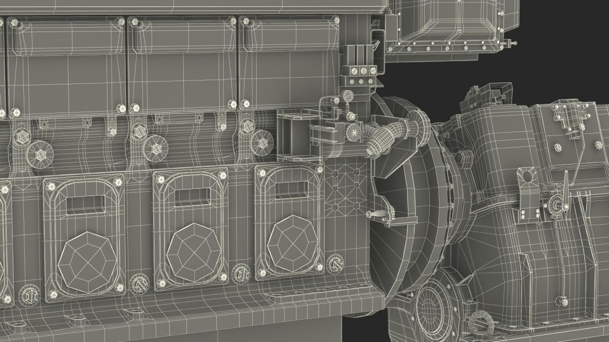 3D Marine Propulsion Engine Blue 2