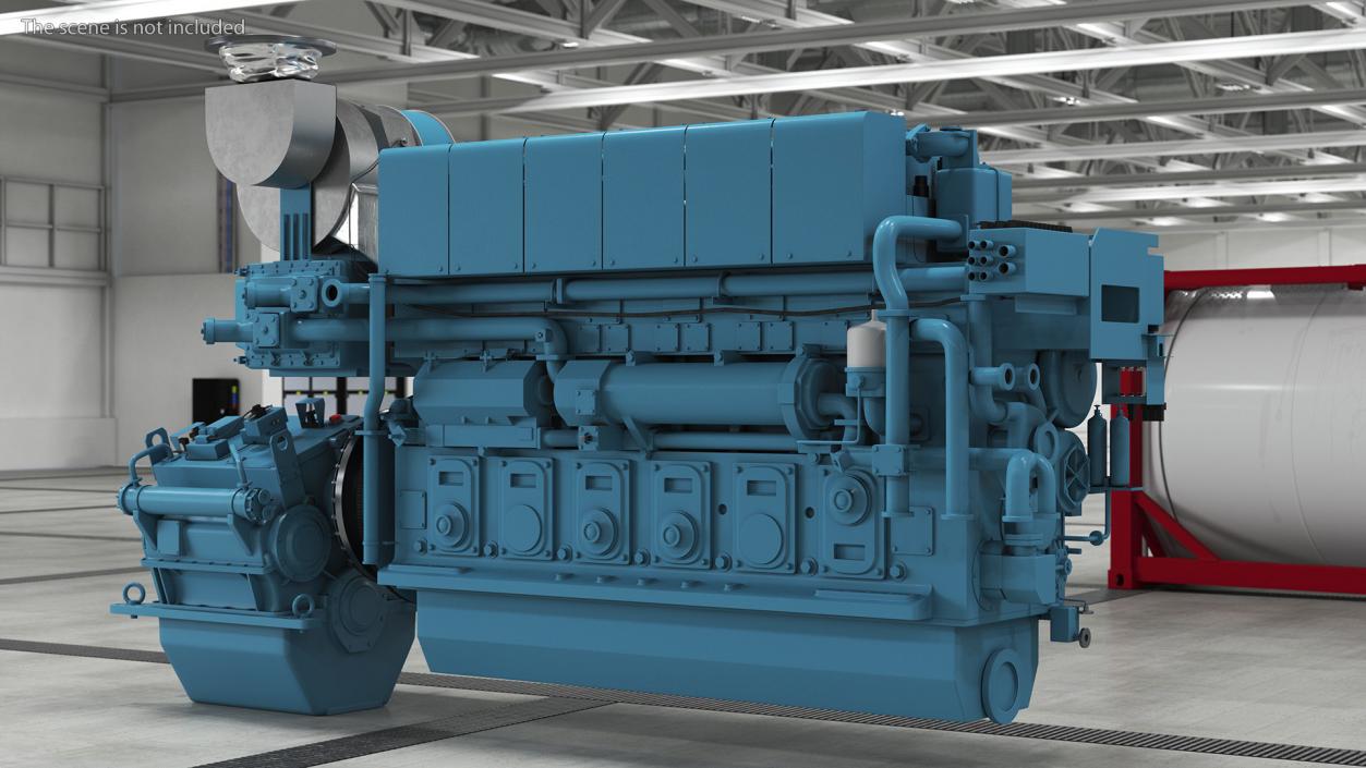 3D Marine Propulsion Engine Blue 2