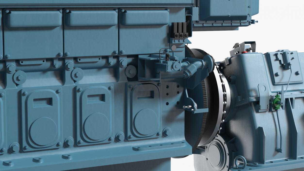 3D Marine Propulsion Engine Blue 2