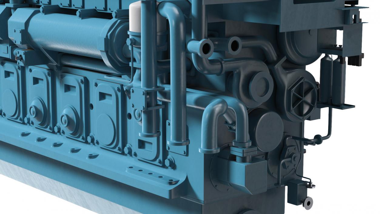 3D Marine Propulsion Engine Blue 2