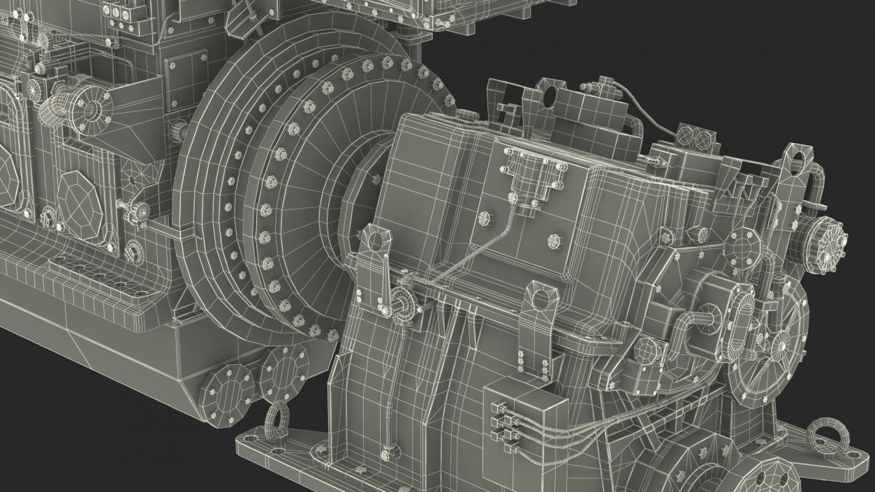 3D Marine Propulsion Engine Blue 2