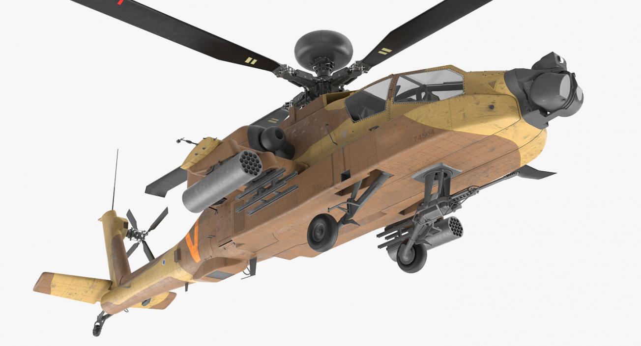 3D model AH-64D Apache Longbow Israel Rigged