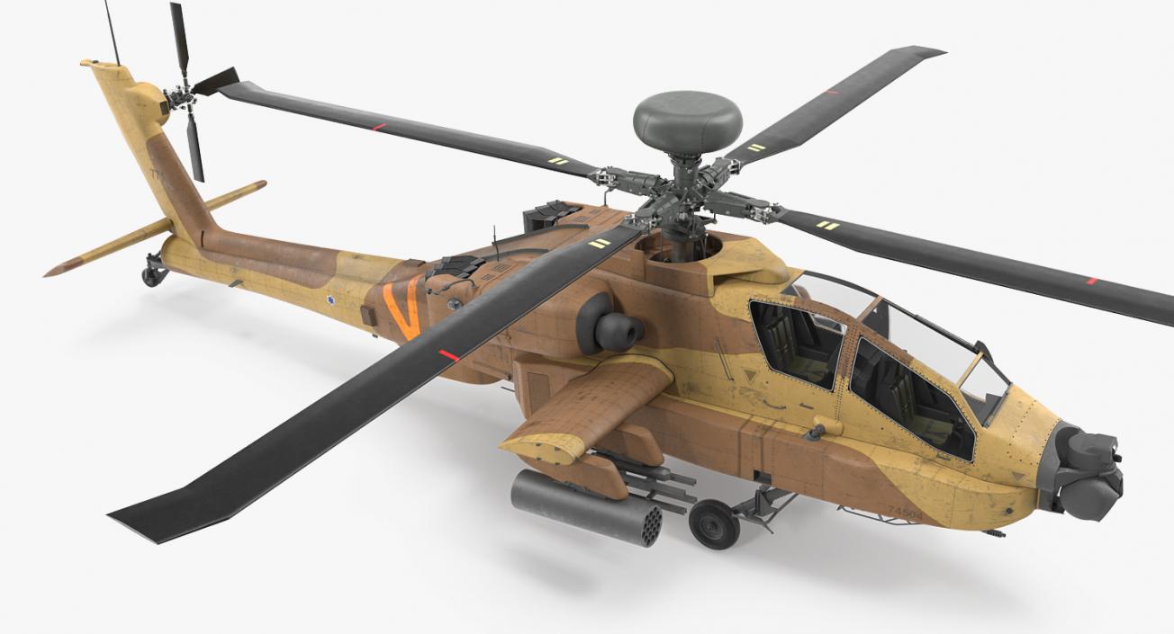 3D model AH-64D Apache Longbow Israel Rigged