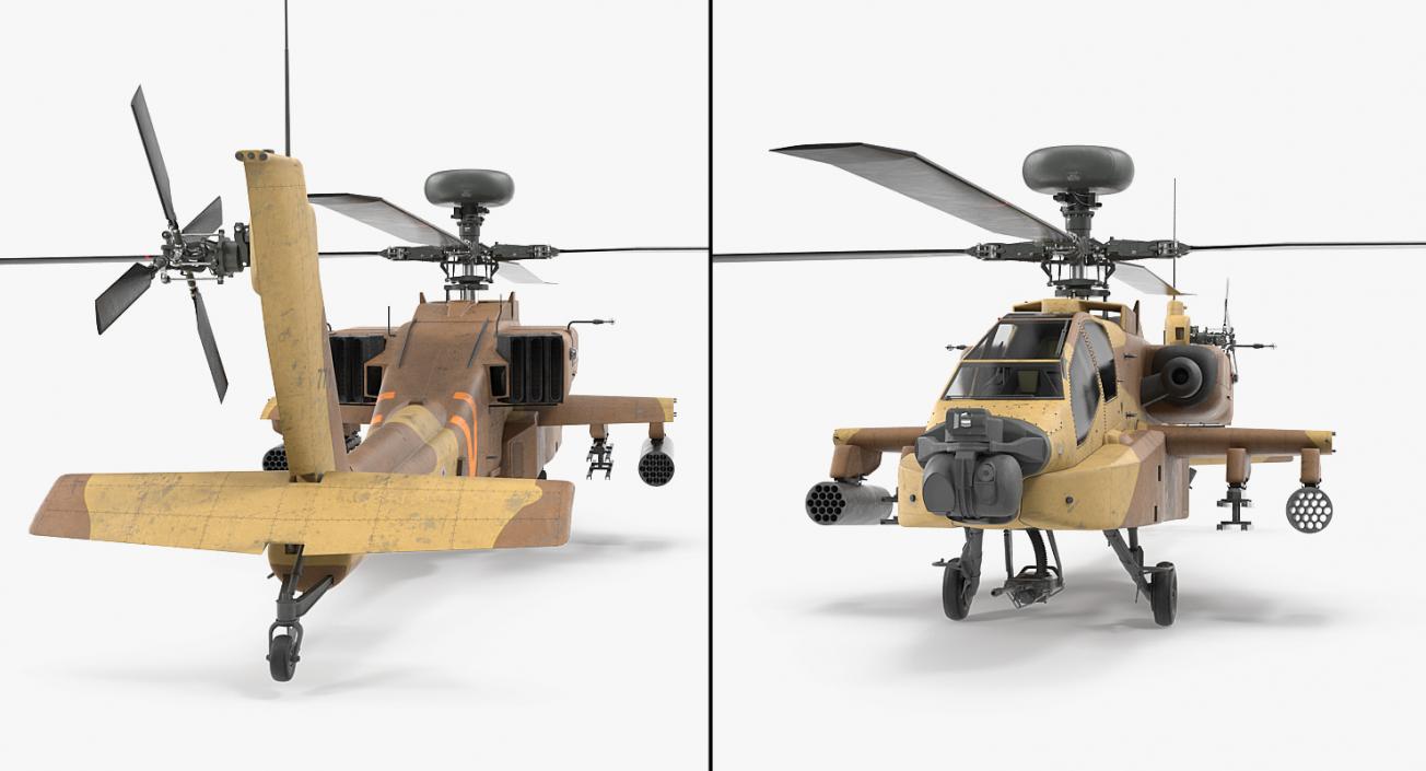 3D model AH-64D Apache Longbow Israel Rigged