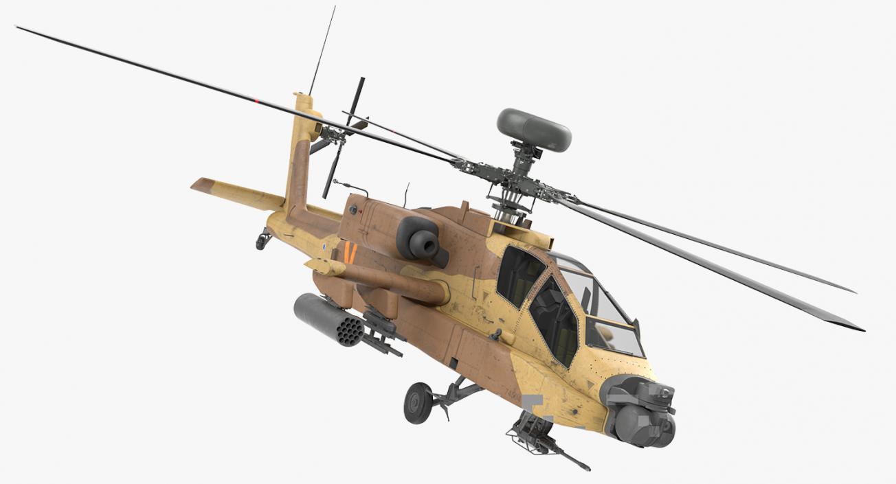 3D model AH-64D Apache Longbow Israel Rigged