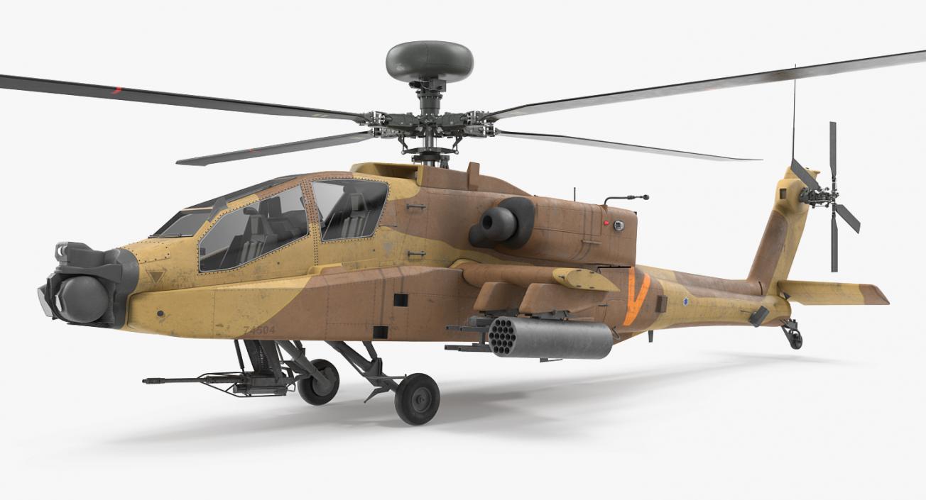 3D model AH-64D Apache Longbow Israel Rigged