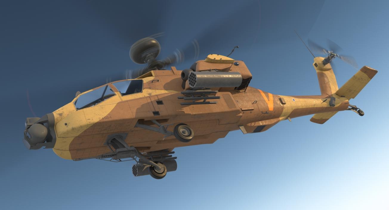 3D model AH-64D Apache Longbow Israel Rigged