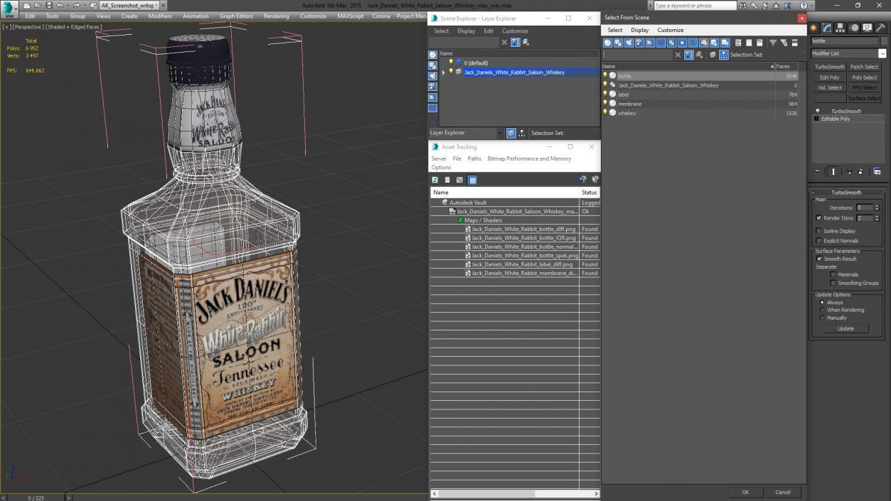 3D model Jack Daniels White Rabbit Saloon Whiskey