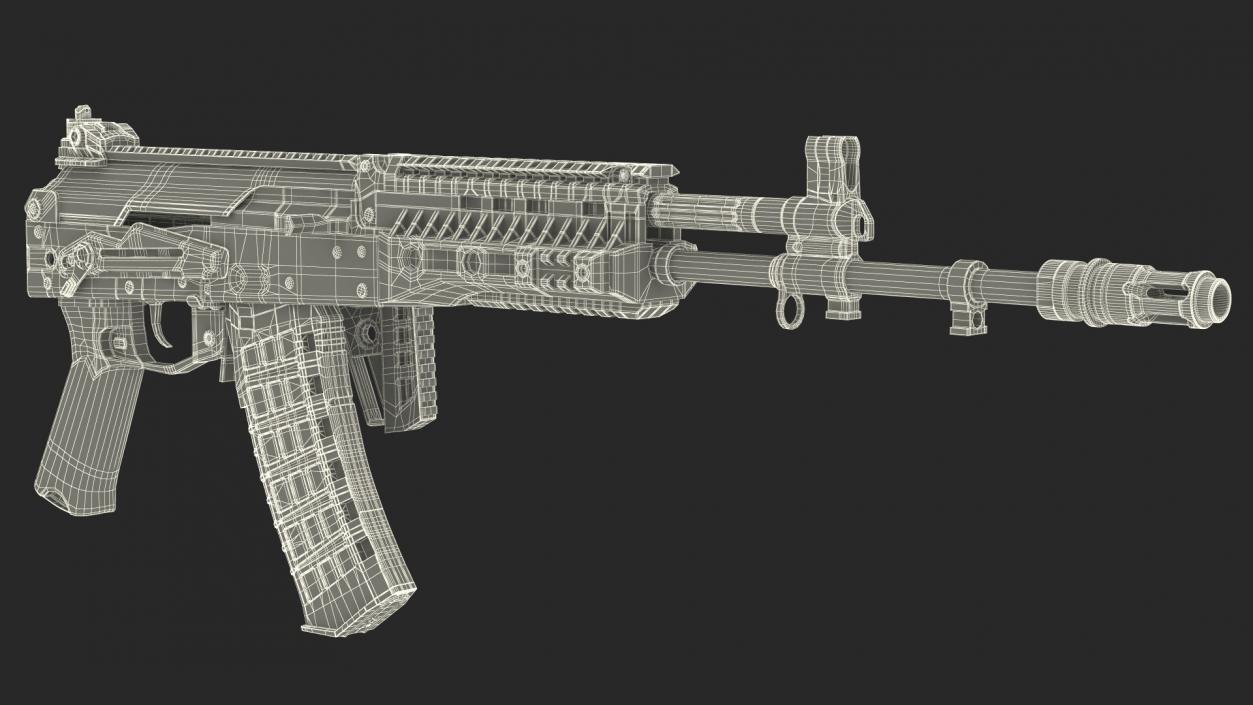 3D New AK-12 Automatic Rifle with Folded Stock model