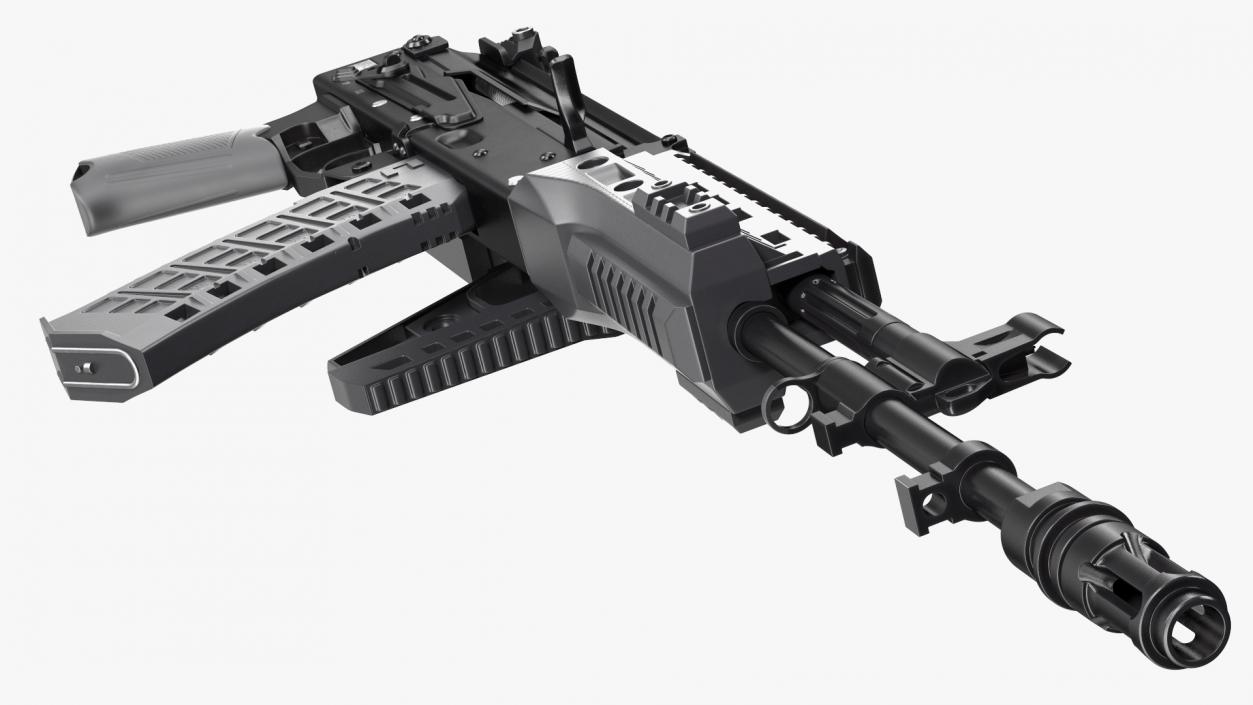 3D New AK-12 Automatic Rifle with Folded Stock model