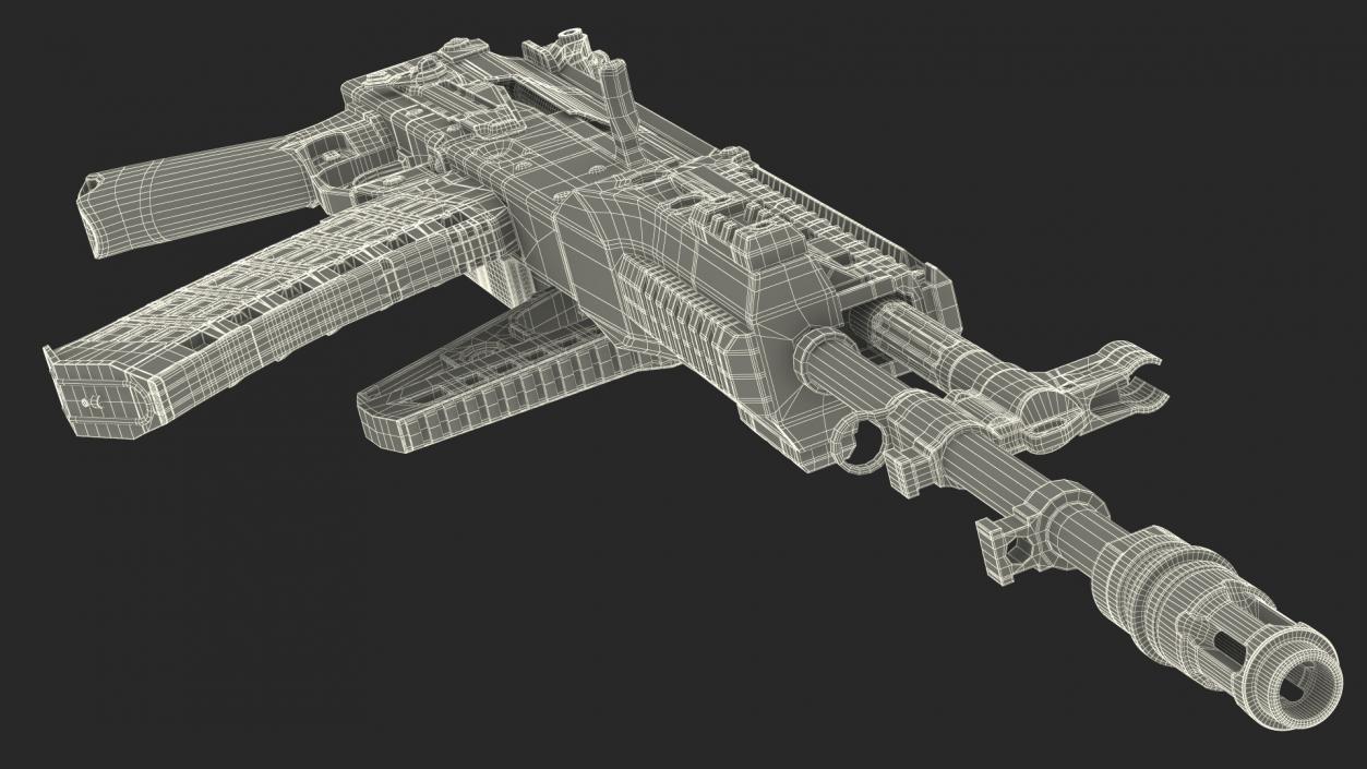 3D New AK-12 Automatic Rifle with Folded Stock model