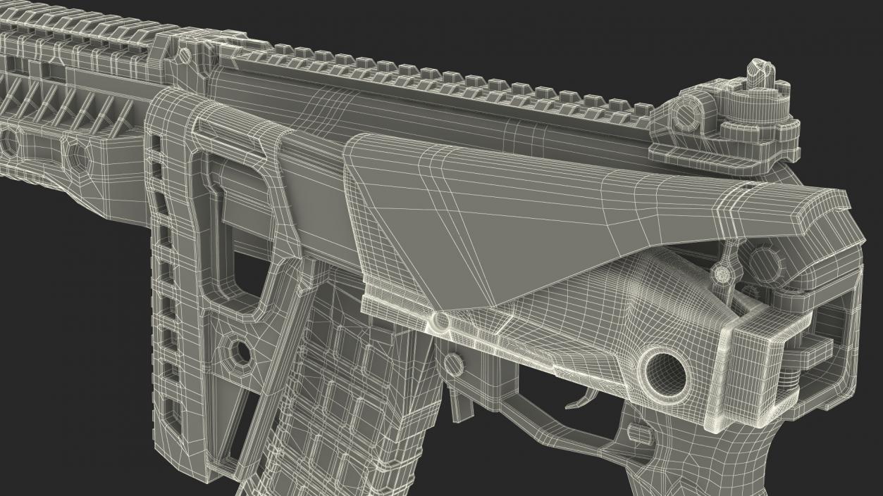 3D New AK-12 Automatic Rifle with Folded Stock model