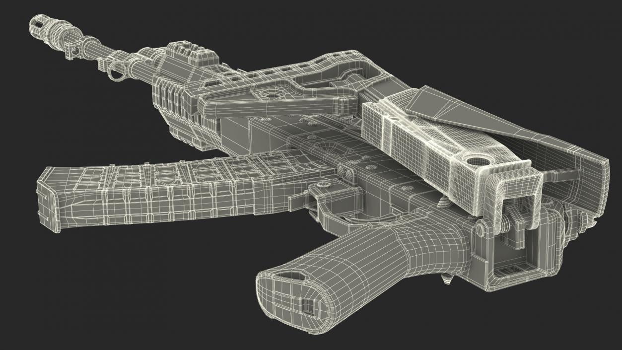 3D New AK-12 Automatic Rifle with Folded Stock model