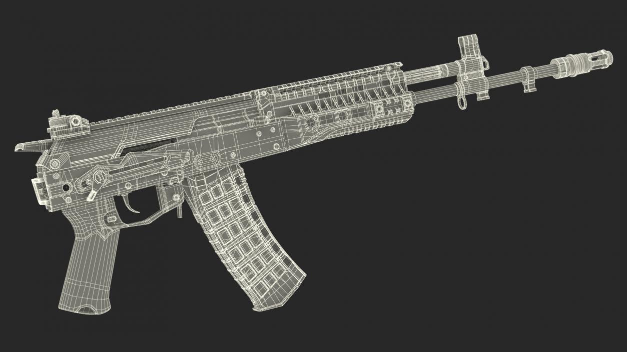 3D New AK-12 Automatic Rifle with Folded Stock model