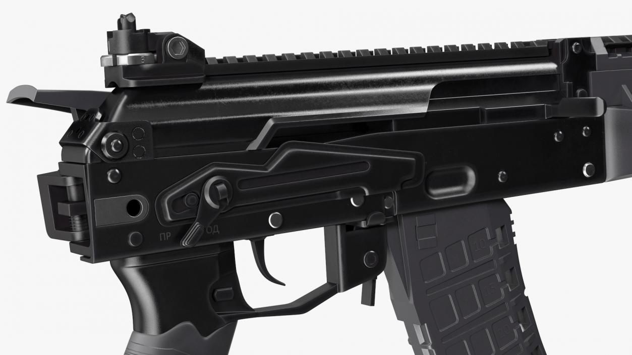 3D New AK-12 Automatic Rifle with Folded Stock model