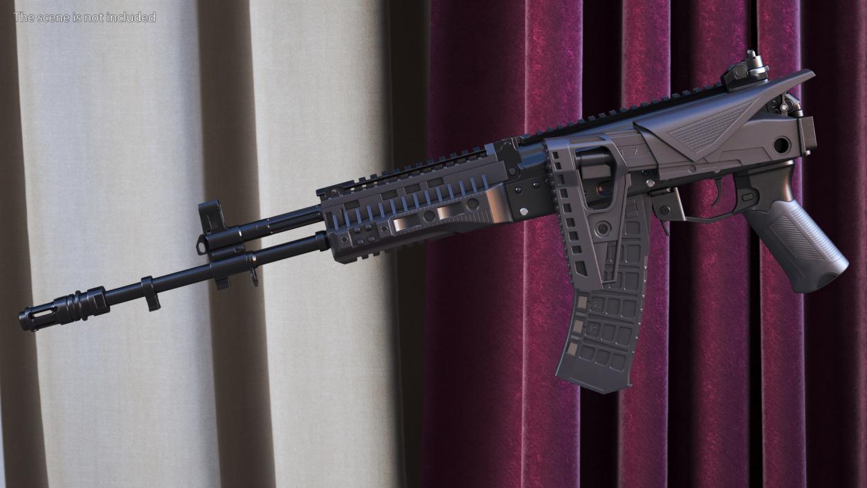 3D New AK-12 Automatic Rifle with Folded Stock model