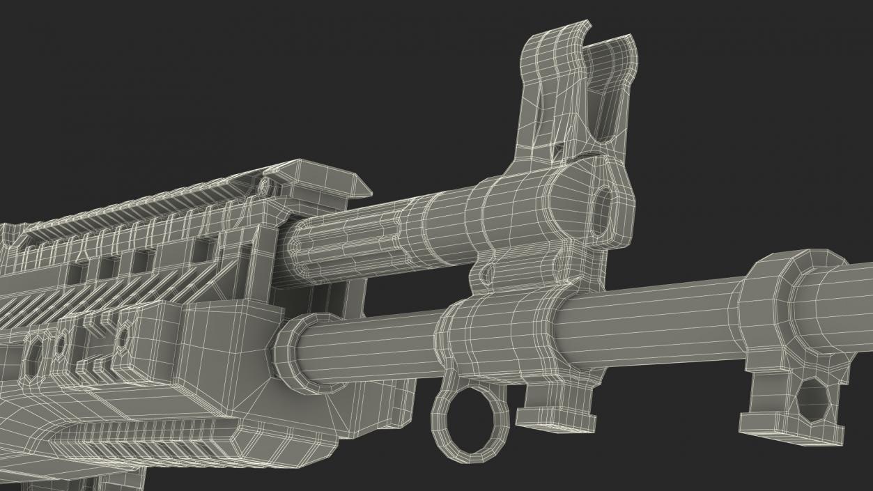 3D New AK-12 Automatic Rifle with Folded Stock model