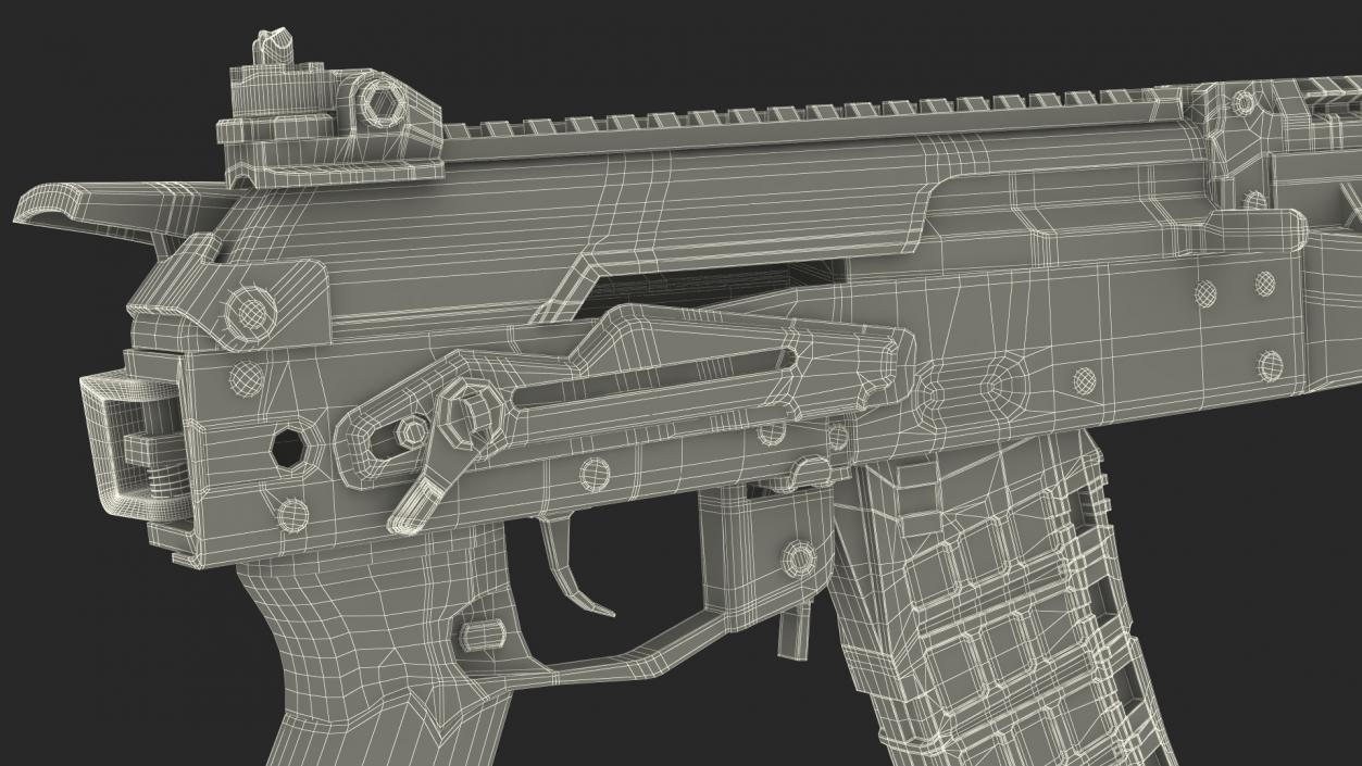 3D New AK-12 Automatic Rifle with Folded Stock model