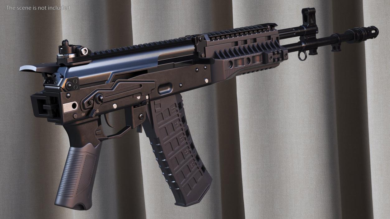 3D New AK-12 Automatic Rifle with Folded Stock model