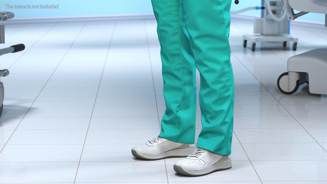 3D Green Medical Female Uniform model