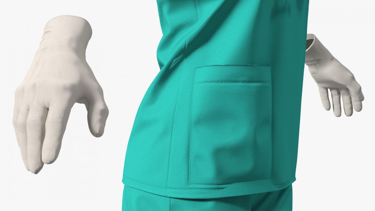 3D Green Medical Female Uniform model