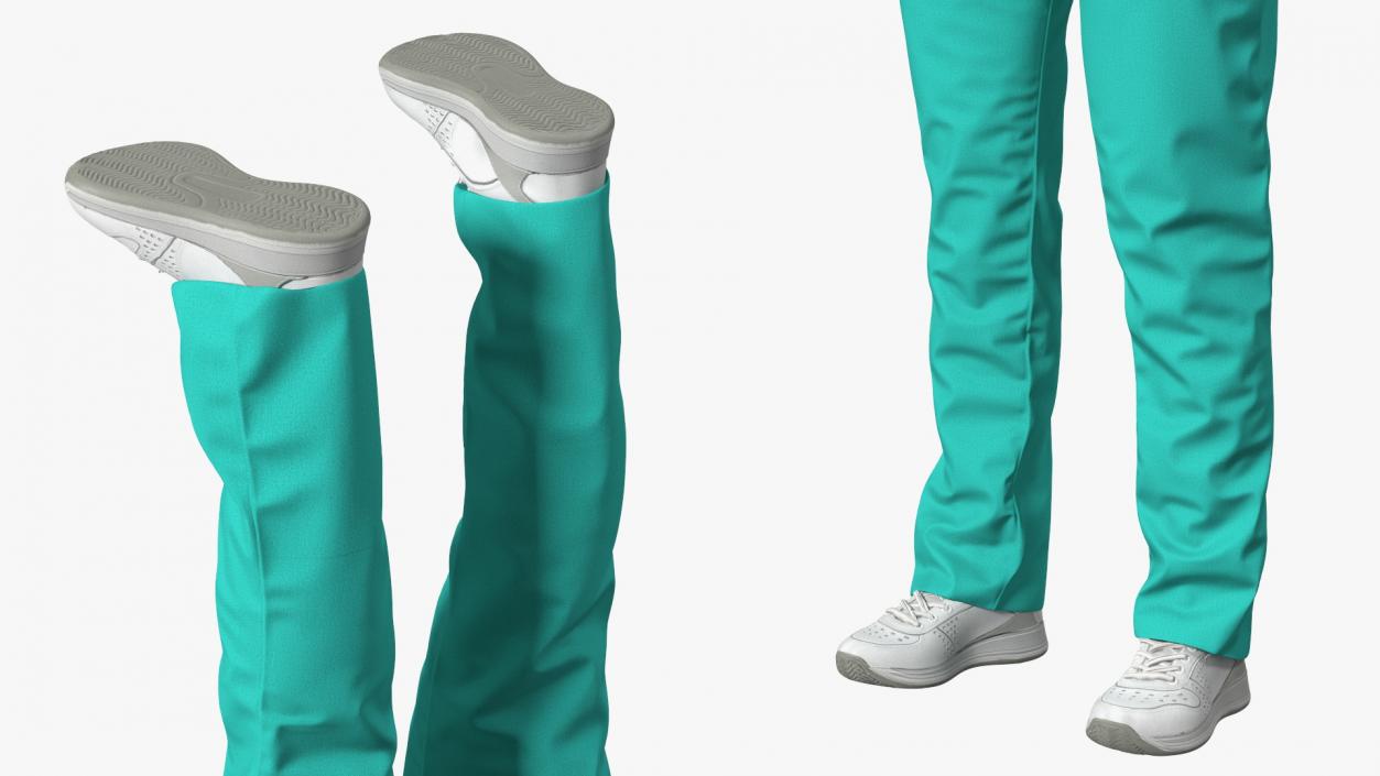 3D Green Medical Female Uniform model