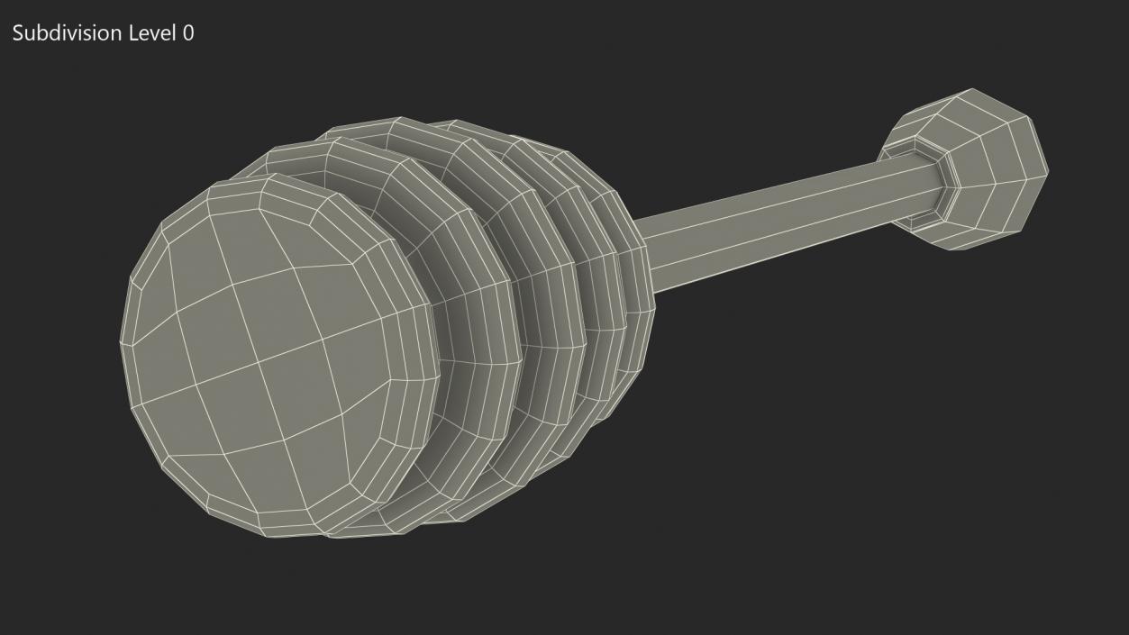 Wooden Honey Dipper 3D model