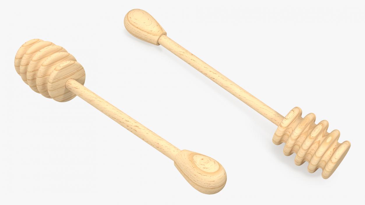 Wooden Honey Dipper 3D model