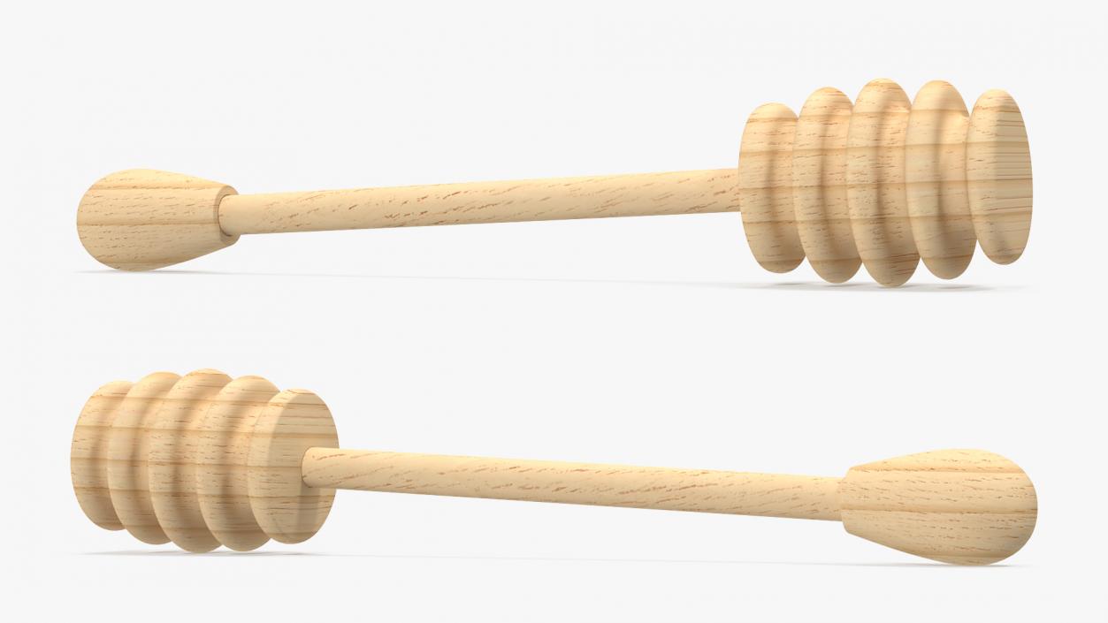 Wooden Honey Dipper 3D model