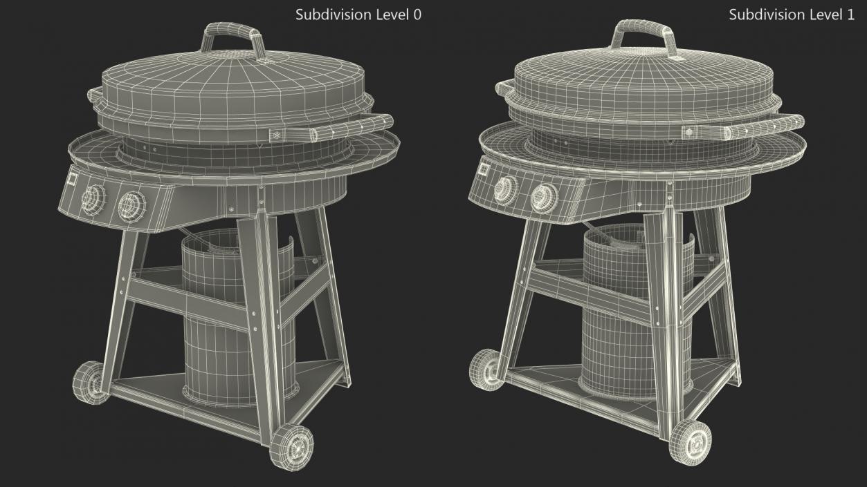 3D model Professional Wheeled Cart Griddle 2