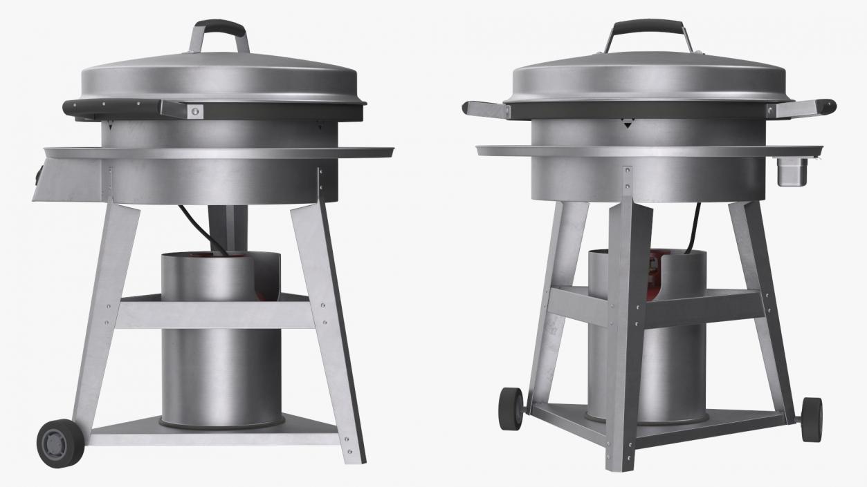 3D model Professional Wheeled Cart Griddle 2