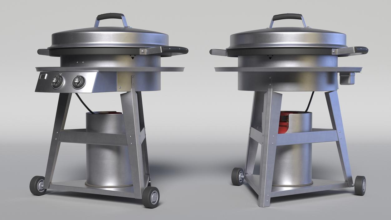 3D model Professional Wheeled Cart Griddle 2