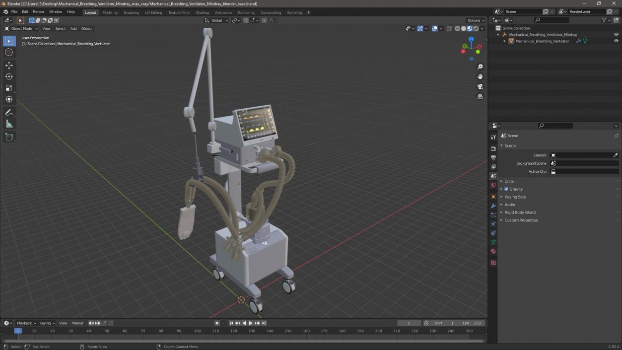 Mechanical Breathing Ventilator Mindray 3D model