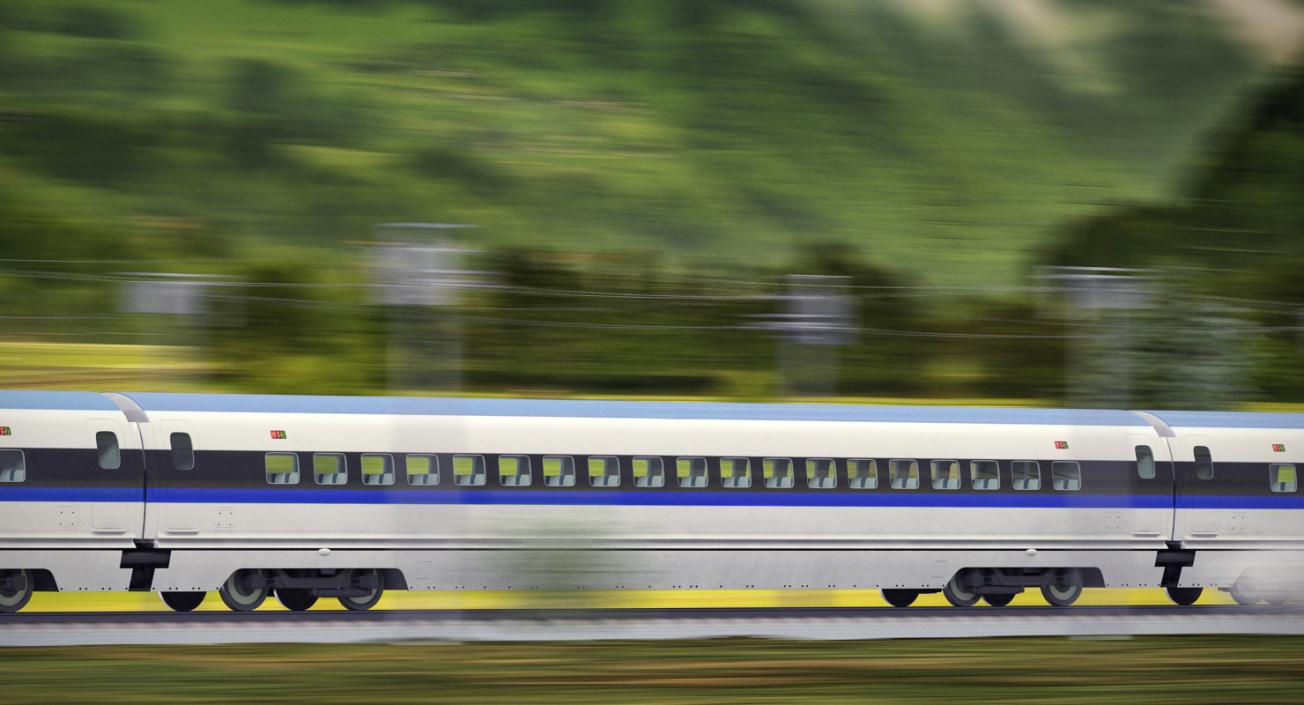 High Speed Train Passenger Wagon 3D