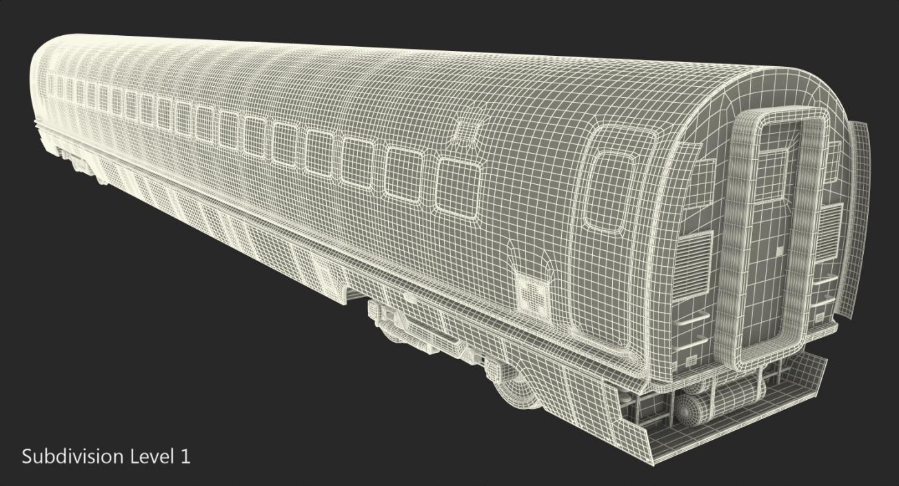 High Speed Train Passenger Wagon 3D